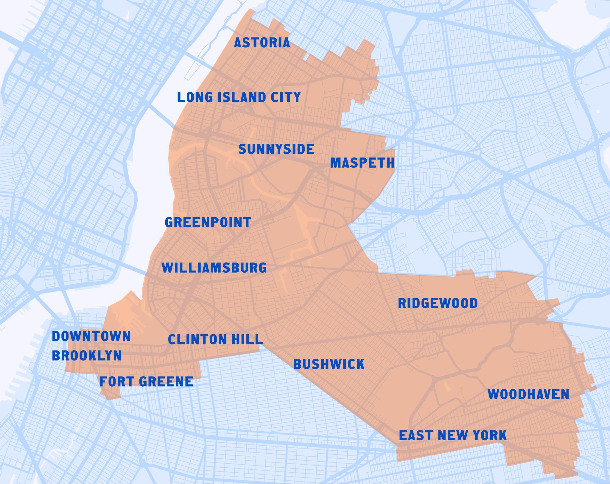 Map of New York's 7th Congressional District